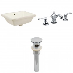 American imaginations AI-12993 CUPC Rectangle Undermount Sink Set In Biscuit With 8-in. o.c. CUPC Faucet And Drain