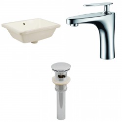 American imaginations AI-12995 CUPC Rectangle Undermount Sink Set In Biscuit With Single Hole CUPC Faucet And Drain