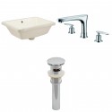 American imaginations AI-12997 CUPC Rectangle Undermount Sink Set In Biscuit With 8-in. o.c. CUPC Faucet And Drain