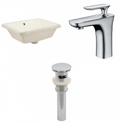 American imaginations AI-12999 CUPC Rectangle Undermount Sink Set In Biscuit With Single Hole CUPC Faucet And Drain