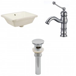 American imaginations AI-13007 CUPC Rectangle Undermount Sink Set In Biscuit With Single Hole CUPC Faucet And Drain