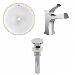 American imaginations AI-13015 CUPC Round Undermount Sink Set In White With Single Hole CUPC Faucet And Drain