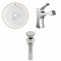 American imaginations AI-13015 CUPC Round Undermount Sink Set In White With Single Hole CUPC Faucet And Drain