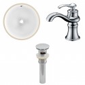 American imaginations AI-13019 CUPC Round Undermount Sink Set In White With Single Hole CUPC Faucet And Drain