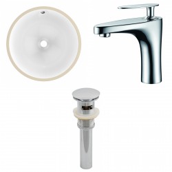 American imaginations AI-13025 CUPC Round Undermount Sink Set In White With Single Hole CUPC Faucet And Drain