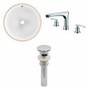 American imaginations AI-13027 CUPC Round Undermount Sink Set In White With 8-in. o.c. CUPC Faucet And Drain