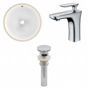 American imaginations AI-13029 CUPC Round Undermount Sink Set In White With Single Hole CUPC Faucet And Drain