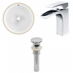 American imaginations AI-13033 CUPC Round Undermount Sink Set In White With Single Hole CUPC Faucet And Drain