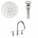 American imaginations AI-13043 CUPC Round Undermount Sink Set In White With 8-in. o.c. CUPC Faucet And Drain