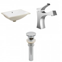 American imaginations AI-13045 CUPC Rectangle Undermount Sink Set In White With Single Hole CUPC Faucet And Drain