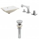American imaginations AI-13047 CUPC Rectangle Undermount Sink Set In White With 8-in. o.c. CUPC Faucet And Drain