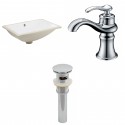American imaginations AI-13049 CUPC Rectangle Undermount Sink Set In White With Single Hole CUPC Faucet And Drain