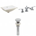 American imaginations AI-13053 CUPC Rectangle Undermount Sink Set In White With 8-in. o.c. CUPC Faucet And Drain