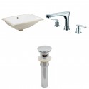 American imaginations AI-13057 CUPC Rectangle Undermount Sink Set In White With 8-in. o.c. CUPC Faucet And Drain