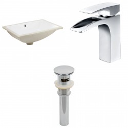 American imaginations AI-13063 CUPC Rectangle Undermount Sink Set In White With Single Hole CUPC Faucet And Drain