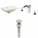 American imaginations AI-13065 CUPC Rectangle Undermount Sink Set In White With 8-in. o.c. CUPC Faucet And Drain