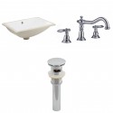 American imaginations AI-13071 CUPC Rectangle Undermount Sink Set In White With 8-in. o.c. CUPC Faucet And Drain