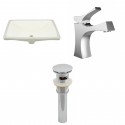 American imaginations AI-13075 CUPC Rectangle Undermount Sink Set In Biscuit With Single Hole CUPC Faucet And Drain