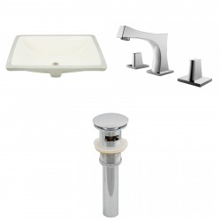 American imaginations AI-13077 CUPC Rectangle Undermount Sink Set In Biscuit With 8-in. o.c. CUPC Faucet And Drain