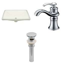 American imaginations AI-13079 CUPC Rectangle Undermount Sink Set In Biscuit With Single Hole CUPC Faucet And Drain