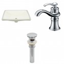 American imaginations AI-13079 CUPC Rectangle Undermount Sink Set In Biscuit With Single Hole CUPC Faucet And Drain