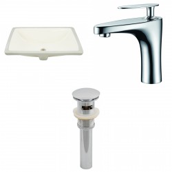 American imaginations AI-13085 CUPC Rectangle Undermount Sink Set In Biscuit With Single Hole CUPC Faucet And Drain