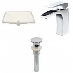 American imaginations AI-13093 CUPC Rectangle Undermount Sink Set In Biscuit With Single Hole CUPC Faucet And Drain