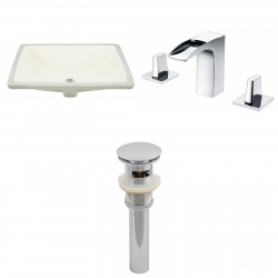 American imaginations AI-13095 CUPC Rectangle Undermount Sink Set In Biscuit With 8-in. o.c. CUPC Faucet And Drain