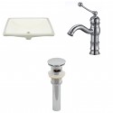 American imaginations AI-13097 CUPC Rectangle Undermount Sink Set In Biscuit With Single Hole CUPC Faucet And Drain