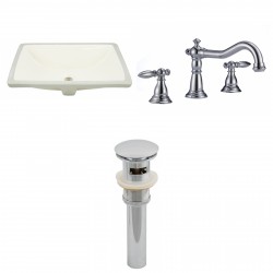 American imaginations AI-13101 CUPC Rectangle Undermount Sink Set In Biscuit With 8-in. o.c. CUPC Faucet And Drain