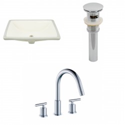 American imaginations AI-13103 CUPC Rectangle Undermount Sink Set In Biscuit With 8-in. o.c. CUPC Faucet And Drain