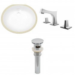 American imaginations AI-13107 CUPC Oval Undermount Sink Set In White With 8-in. o.c. CUPC Faucet And Drain