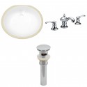 American imaginations AI-13113 CUPC Oval Undermount Sink Set In White With 8-in. o.c. CUPC Faucet And Drain
