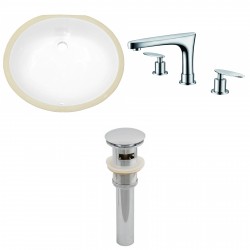 American imaginations AI-13117 CUPC Oval Undermount Sink Set In White With 8-in. o.c. CUPC Faucet And Drain