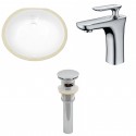 American imaginations AI-13119 CUPC Oval Undermount Sink Set In White With Single Hole CUPC Faucet And Drain