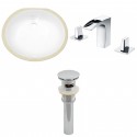 American imaginations AI-13125 CUPC Oval Undermount Sink Set In White With 8-in. o.c. CUPC Faucet And Drain