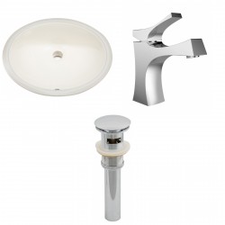 American imaginations AI-13135 CUPC Oval Undermount Sink Set In Biscuit With Single Hole CUPC Faucet And Drain