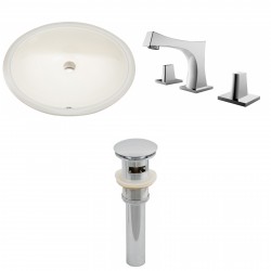 American imaginations AI-13137 CUPC Oval Undermount Sink Set In Biscuit With 8-in. o.c. CUPC Faucet And Drain