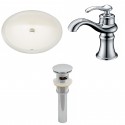 American imaginations AI-13139 CUPC Oval Undermount Sink Set In Biscuit With Single Hole CUPC Faucet And Drain