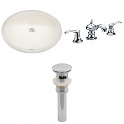 American imaginations AI-13143 CUPC Oval Undermount Sink Set In Biscuit With 8-in. o.c. CUPC Faucet And Drain