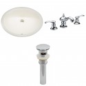 American imaginations AI-13143 CUPC Oval Undermount Sink Set In Biscuit With 8-in. o.c. CUPC Faucet And Drain