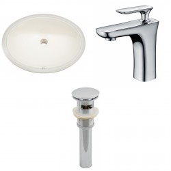 American imaginations AI-13149 CUPC Oval Undermount Sink Set In Biscuit With Single Hole CUPC Faucet And Drain