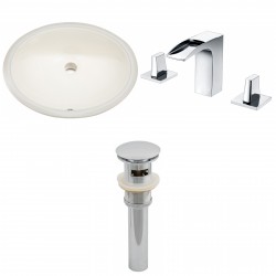 American imaginations AI-13155 CUPC Oval Undermount Sink Set In Biscuit With 8-in. o.c. CUPC Faucet And Drain