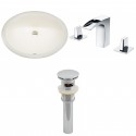 American imaginations AI-13155 CUPC Oval Undermount Sink Set In Biscuit With 8-in. o.c. CUPC Faucet And Drain