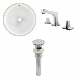 American imaginations AI-13167 CUPC Round Undermount Sink Set In White With 8-in. o.c. CUPC Faucet And Drain