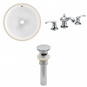 American imaginations AI-13173 CUPC Round Undermount Sink Set In White With 8-in. o.c. CUPC Faucet And Drain