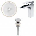 American imaginations AI-13183 CUPC Round Undermount Sink Set In White With Single Hole CUPC Faucet And Drain