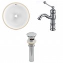 American imaginations AI-13187 CUPC Round Undermount Sink Set In White With Single Hole CUPC Faucet And Drain