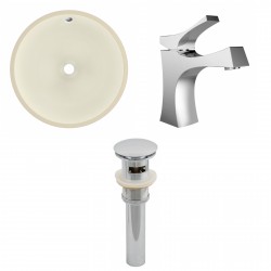 American imaginations AI-13195 CUPC Round Undermount Sink Set In Biscuit With Single Hole CUPC Faucet And Drain