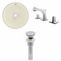 American imaginations AI-13197 CUPC Round Undermount Sink Set In Biscuit With 8-in. o.c. CUPC Faucet And Drain